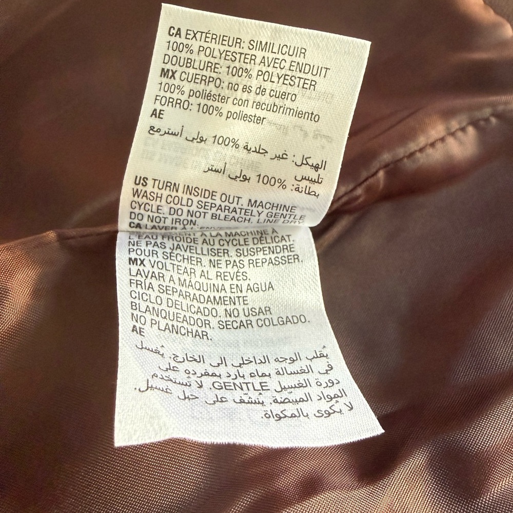 INC International Concepts Faux Leather Moto Jacket NWT Size XS - Picture 9 of 9